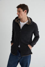 Antrasit Scott Saf Kaşmir Kapüşonlu Hırka